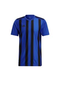 Koszulka do piłki nożnej męska Adidas Striped 21. Kolor: czarny, niebieski, wielokolorowy. Wzór: paski. Sport: piłka nożna
