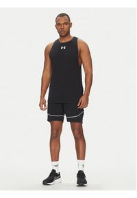 Under Armour Tank top Zone 1361901 Czarny Loose Fit. Kolor: czarny. Materiał: syntetyk, bawełna