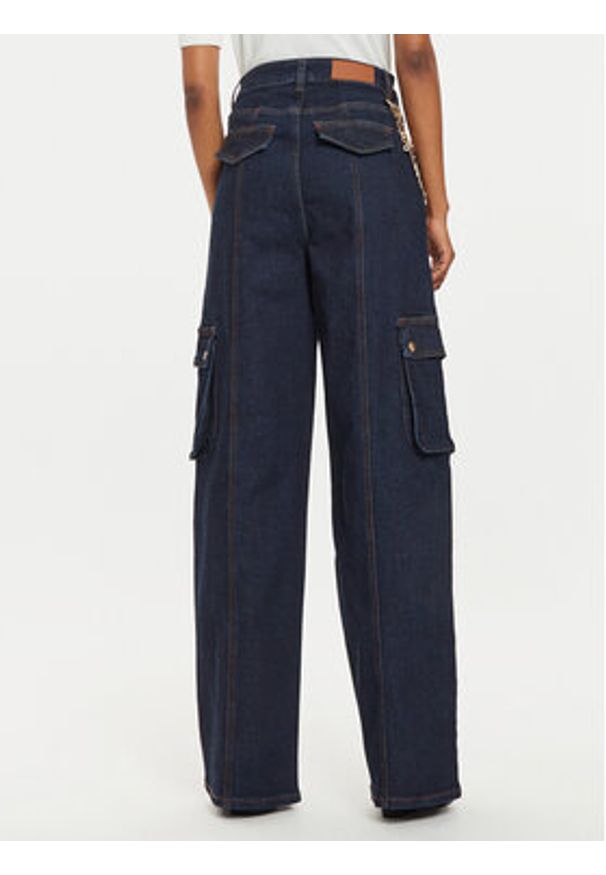 Gaudi Jeansy 421BD26014 Granatowy Wide Leg. Kolor: niebieski