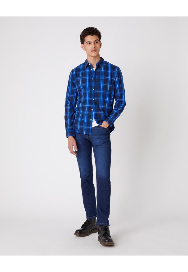 Wrangler - MĘSKA KOSZULA W KRATE WRANGLER LS 1PKT SHIRT VICTORIA BLUE W5A14MXJS 112129959