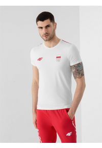 4f - Koszulka funkcyjna męska Polska - Tokio 2020. Kolor: biały. Materiał: materiał. Wzór: nadruk. Sezon: lato. Sport: fitness #1