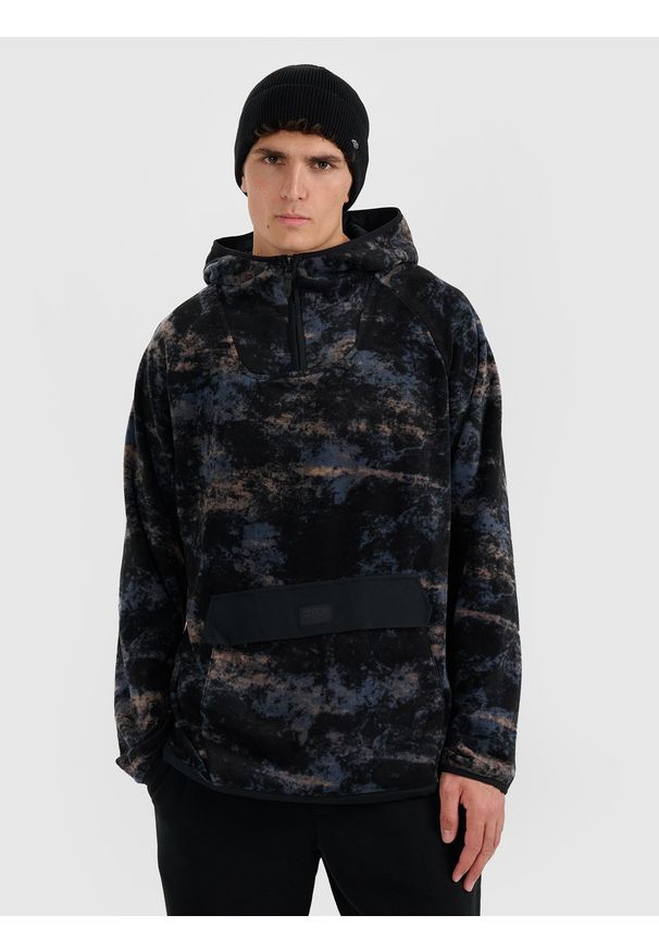 4f - 4F Polar z kapturem regular męski - multikolor XL. Typ kołnierza: kaptur. Kolor: wielokolorowy. Materiał: polar