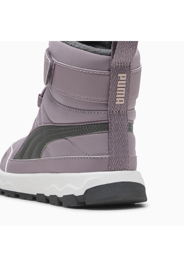 Puma - Dziecięce buty PUMA Evolve PUMA Plum Jam Shadow Gray Purple. Kolor: fioletowy, szary, wielokolorowy. Sport: turystyka piesza