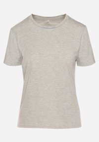Born2be - Szary Gładki T-shirt z Krótkim Rękawem Elldora. Okazja: na co dzień. Kolor: szary. Materiał: jeans. Długość rękawa: krótki rękaw. Długość: krótkie. Wzór: gładki. Styl: casual, klasyczny, elegancki #6