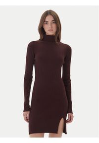 Kontatto Sukienka dzianinowa 3M0827C Brązowy Slim Fit. Kolor: brązowy. Materiał: syntetyk