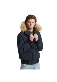 Kurtka z kapturem Superdry Everest. Typ kołnierza: kaptur. Kolor: niebieski. Materiał: puch #1