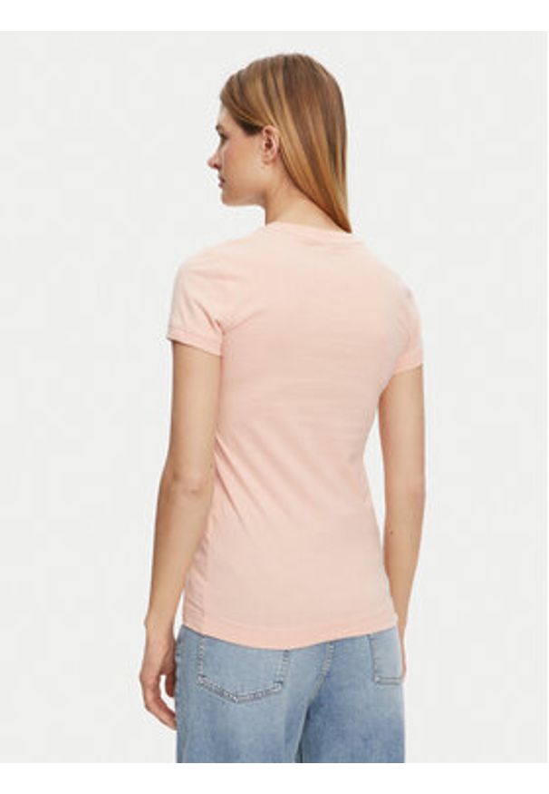 Guess T-Shirt W2YI44 J1314 Pomarańczowy Slim Fit. Kolor: pomarańczowy. Materiał: bawełna