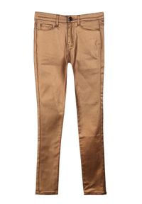 TOP SECRET - Metaliczne spodnie damskie. Kolor: brązowy. Materiał: tkanina. Sezon: zima, jesień. Styl: elegancki #3