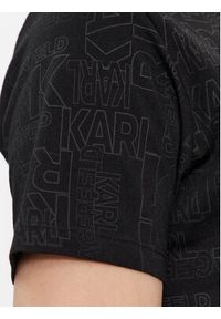 Karl Lagerfeld - KARL LAGERFELD T-Shirt 755060 541224 Czarny Regular Fit. Typ kołnierza: dekolt w karo. Kolor: czarny. Materiał: bawełna #3