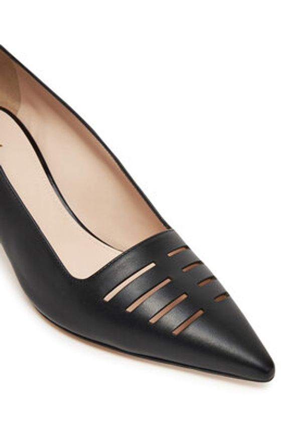 Pollini Czółenka PA10145C0MPA200A Czarny. Kolor: czarny. Materiał: skóra. Obcas: na szpilce