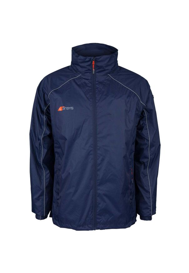 GRAYS - Dziecięca kurtka wodoodporna Grays Hockey Arc Rain. Kolor: niebieski. Sport: fitness