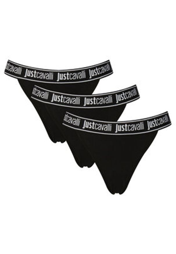 Just Cavalli Komplet stringów 80PAJU01 CJUT2 Czarny. Kolor: czarny. Materiał: bawełna