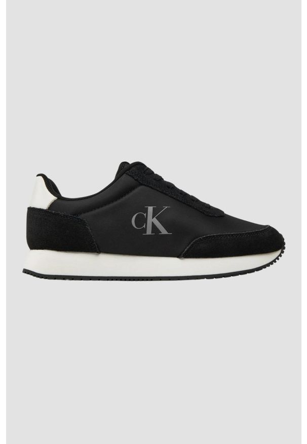 Calvin Klein - CALVIN KLEIN Czarne sneakersy damskie. Kolor: czarny