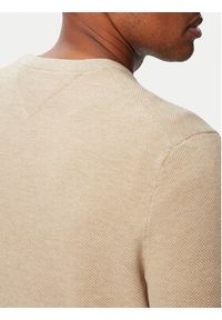 TOMMY HILFIGER - Tommy Hilfiger Sweter Essential MW0MW36347 Beżowy jasny Regular Fit. Kolor: beżowy. Materiał: bawełna #2