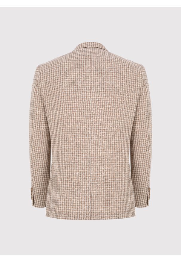 Pako Lorente - PAKO LORENTE – Beżowa marynarka w pepitkę. Okazja: na co dzień. Kolor: beżowy. Materiał: poliester, wiskoza. Sezon: wiosna. Styl: casual