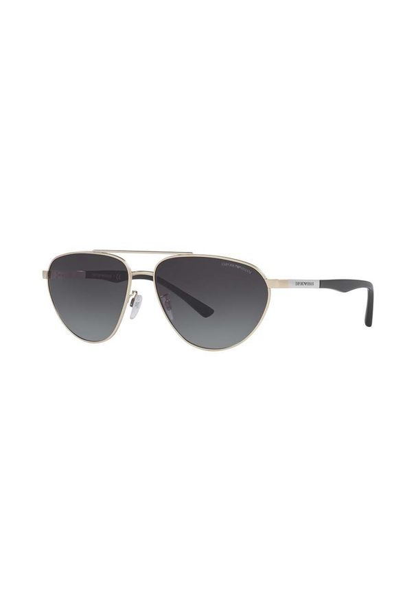 Emporio Armani okulary przeciwsłoneczne męskie kolor szary. Kolor: szary