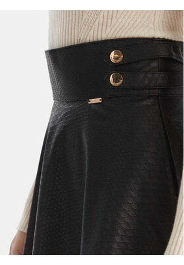 Fracomina Spódnica z imitacji skóry FS25WG2001P41101 Czarny Regular Fit. Kolor: czarny. Materiał: skóra