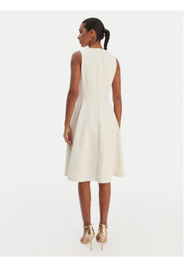 Lauren Ralph Lauren - LAUREN RALPH LAUREN Sukienka koktajlowa 200980935002 Écru Slim Fit. Materiał: wiskoza. Styl: wizytowy
