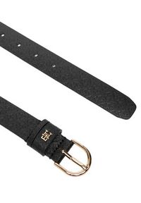 TOMMY HILFIGER - Tommy Hilfiger Pasek Damski Ess Effortless 2.5 Go Mono AW0AW18856 Czarny. Kolor: czarny. Materiał: skóra #3