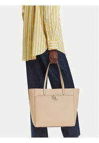 Lauren Ralph Lauren - LAUREN RALPH LAUREN Torebka Cameryn 431960183004 Beżowy. Kolor: beżowy. Materiał: skórzane #6