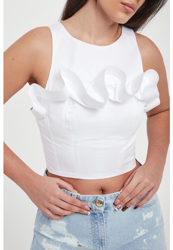 Elisabetta Franchi - Top damski z falbaną ELISABETTA FRANCHI