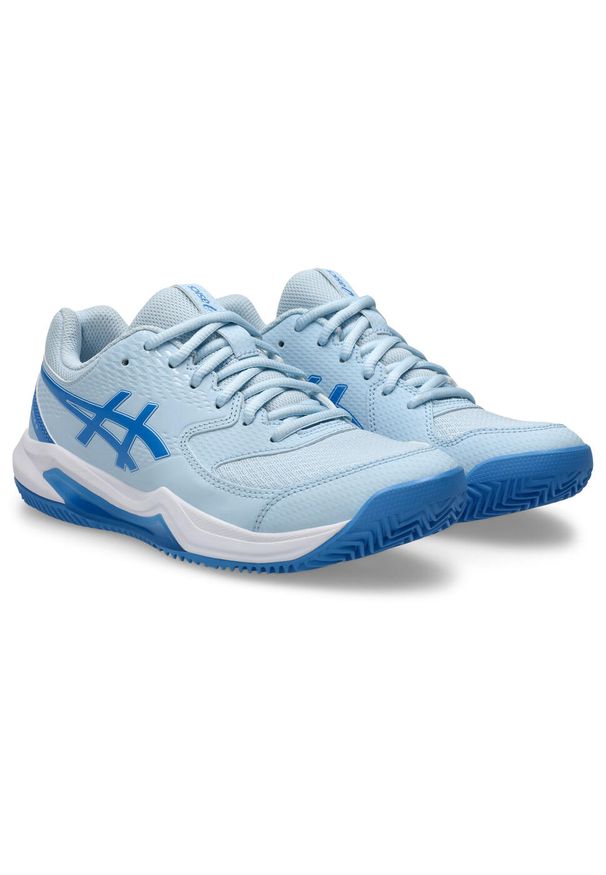 Buty do tenisa damskie Asics Gel Dedicate 8. Zapięcie: sznurówki. Kolor: niebieski. Materiał: materiał, syntetyk, tkanina. Szerokość cholewki: normalna. Sport: tenis
