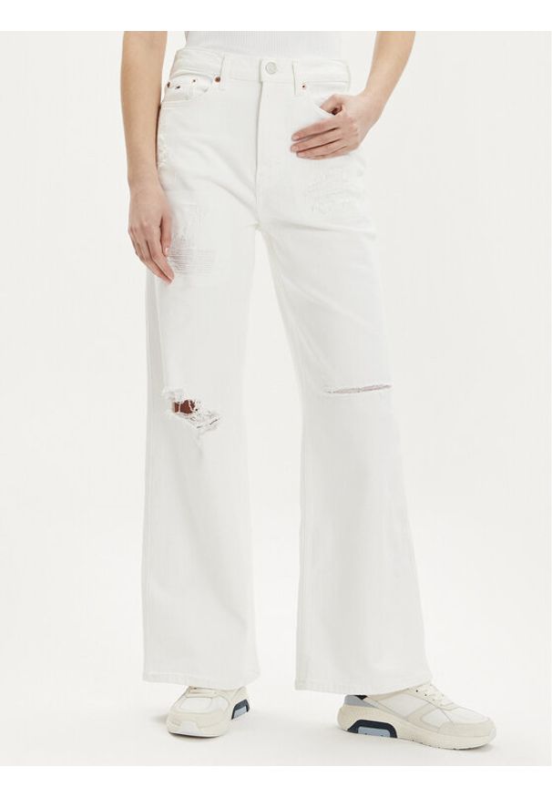 Tommy Jeans Jeansy Claire DW0DW18322 Biały Wide Leg. Kolor: biały