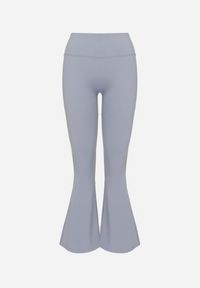 Born2be - Jasnoniebieskie Legginsy o Kroju Dzwonów z Wysokim Stanem Koritea. Okazja: na co dzień. Stan: podwyższony. Kolor: niebieski. Styl: klasyczny, casual