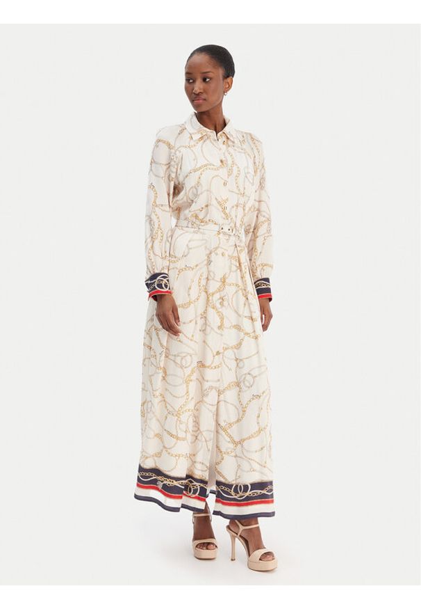 Marciano Guess Sukienka koszulowa 6RGT3 37439A Écru Regular Fit. Materiał: wiskoza. Typ sukienki: koszulowe