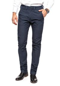 Lee - JEANSY LEE MĘSKIE CHINO HARD BLUE L768HQLG. Wzór: jednolity. Styl: elegancki