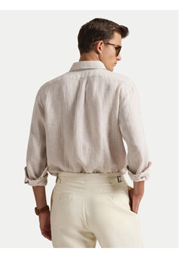 Polo Ralph Lauren Koszula 710B15594006 Beżowy Regular Fit. Typ kołnierza: polo. Kolor: beżowy. Materiał: len