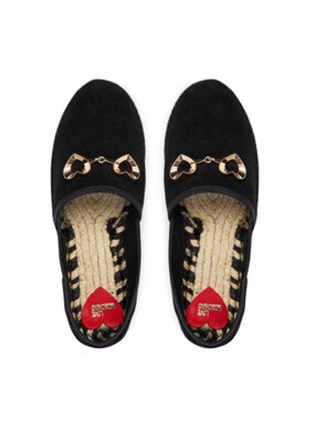 Love Moschino - LOVE MOSCHINO Espadryle JA10552G0OIG5000 Czarny. Kolor: czarny. Materiał: skóra, zamsz