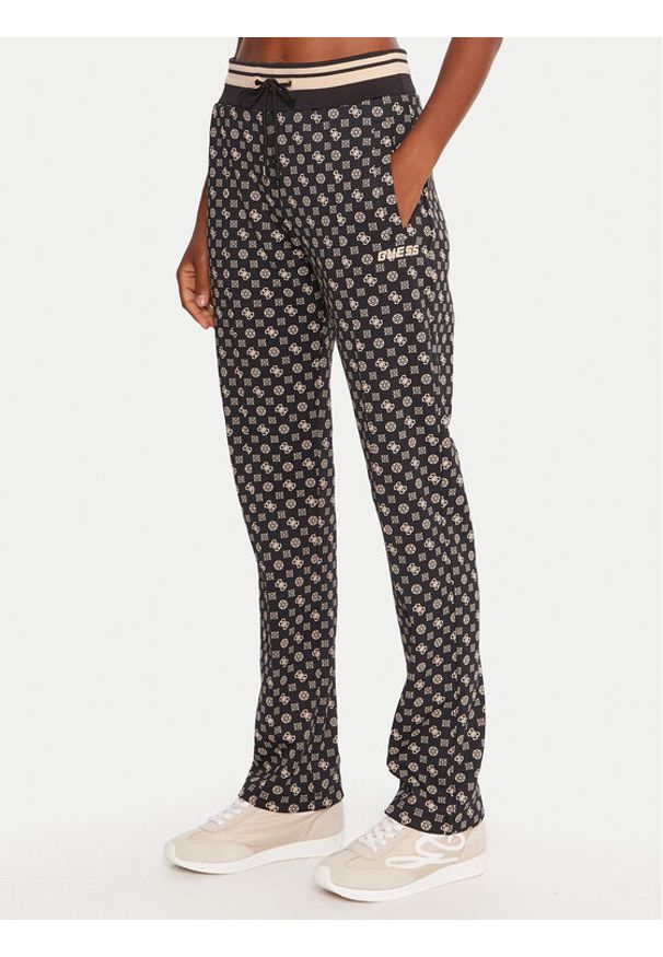 Guess Spodnie dresowe V5YB20 KB212 Czarny Regular Fit. Kolor: czarny. Materiał: syntetyk