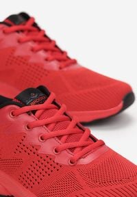 Born2be - Czerwono-Czarne Buty Sportowe Ianamisia. Wysokość cholewki: przed kostkę. Nosek buta: okrągły. Zapięcie: sznurówki. Kolor: czerwony. Materiał: materiał, jeans. Szerokość cholewki: normalna. Wzór: aplikacja #2