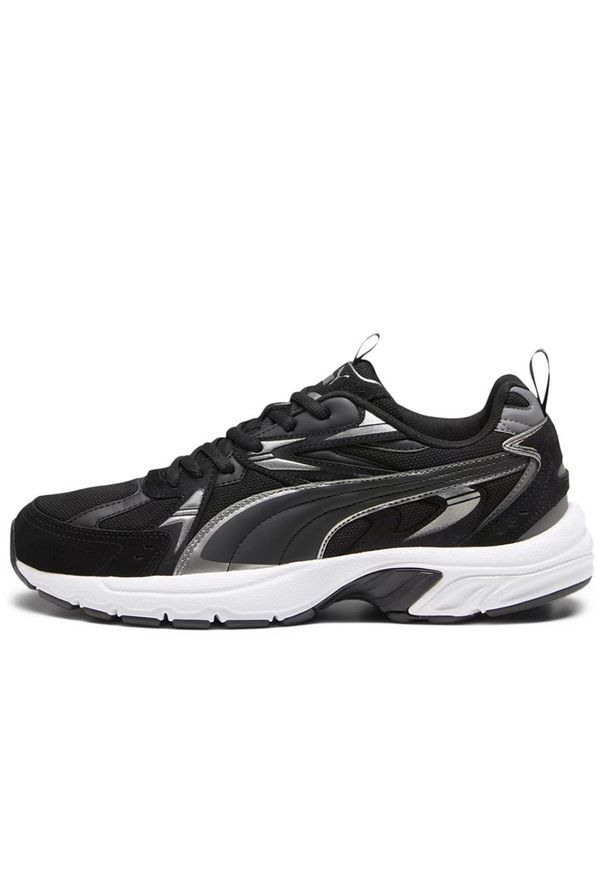 Buty Puma Milenio Tech Suede 39348901 - czarne. Kolor: czarny. Materiał: zamsz, materiał, syntetyk, guma. Szerokość cholewki: normalna. Wzór: aplikacja. Model: Puma Suede