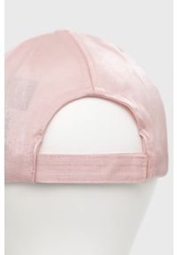 Pieces czapka kolor różowy gładka. Kolor: różowy. Wzór: gładki