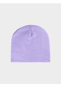 4f - Czapka beanie dziecięca - fioletowa. Kolor: fioletowy. Materiał: syntetyk, materiał. Sezon: zima. Styl: sportowy, klasyczny