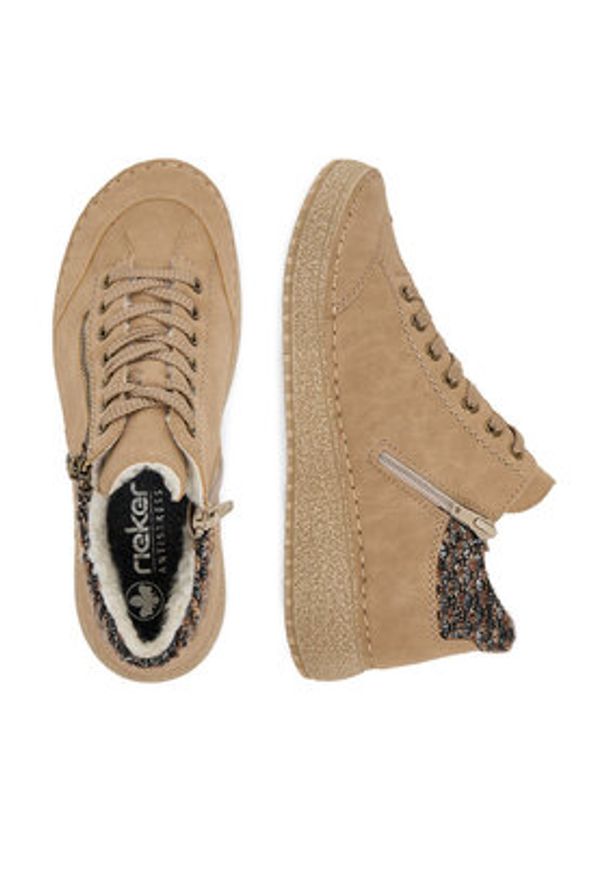 Rieker Sneakersy 50903-20 Beżowy. Kolor: beżowy. Materiał: materiał, syntetyk