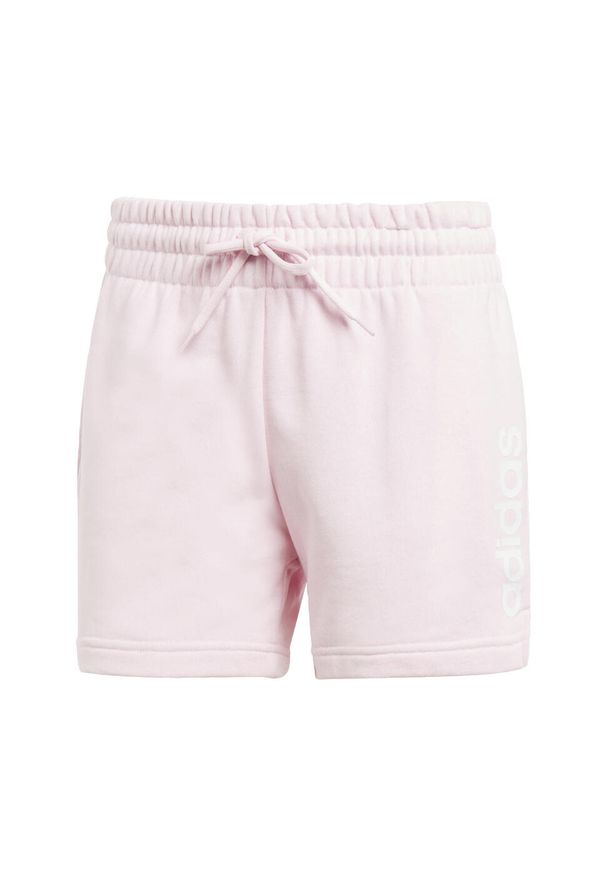 Adidas - Essentials Linear French Terry Shorts. Kolor: biały, wielokolorowy, różowy