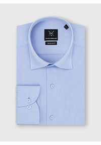 Pako Lorente - PAKO LORENTE – Gładka elegancka błękitna koszula męska. Typ kołnierza: kołnierzyk klasyczny. Kolor: niebieski. Materiał: bawełna. Długość rękawa: długi rękaw. Długość: długie. Wzór: gładki. Styl: elegancki #3