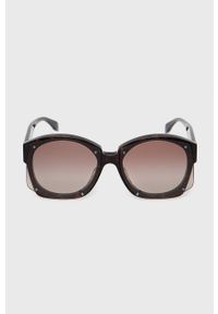 Alexander McQueen okulary przeciwsłoneczne damskie kolor brązowy. Kolor: brązowy. Wzór: geometria #5