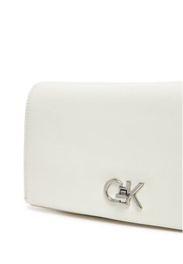 Calvin Klein Torebka Re-Lock Mini Conv LV04F3103G Biały. Kolor: biały. Materiał: skórzane