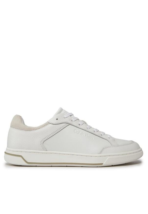 Calvin Klein Sneakersy Low Top Lace Up Lth HM0HM01455 Biały. Kolor: biały