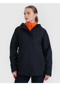 4f - 4F Kurtka trekkingowa membrana 15000 damska - czarna XL. Kolor: czarny. Materiał: tkanina, dzianina, hardshell, puch, materiał. Długość rękawa: raglanowy rękaw. Wzór: nadruk. Sezon: zima. Sport: wspinaczka, turystyka piesza