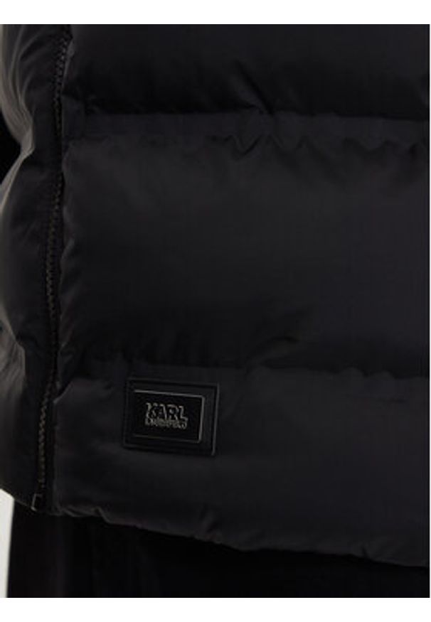 Karl Lagerfeld - KARL LAGERFELD Kamizelka 505030 554596 Czarny Regular Fit. Typ kołnierza: dekolt w karo. Kolor: czarny. Materiał: syntetyk