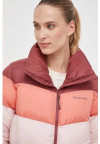 columbia - Columbia kurtka Puffect Color Block Jkt damska kolor różowy zimowa 1955101. Kolor: różowy. Materiał: tkanina, syntetyk, materiał, puch. Wzór: ze splotem. Sezon: zima #6