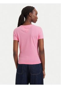 Tommy Jeans T-Shirt DW0DW20459 Różowy jasny Slim Fit. Kolor: różowy. Materiał: bawełna #3