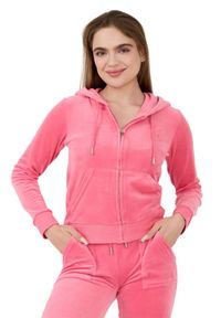 Juicy Couture - JUICY COUTURE Różowa damska bluza Robertson Hoodie, Rozmiar S. Kolor: różowy #4