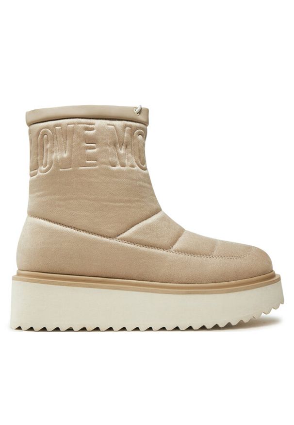 Love Moschino - LOVE MOSCHINO Botki JA24266I0LJAW026 Beżowy. Kolor: beżowy. Materiał: materiał