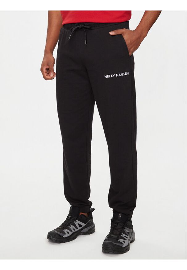 Helly Hansen Spodnie dresowe Core Sweat Pant 53926 Czarny Regular Fit. Kolor: czarny. Materiał: bawełna